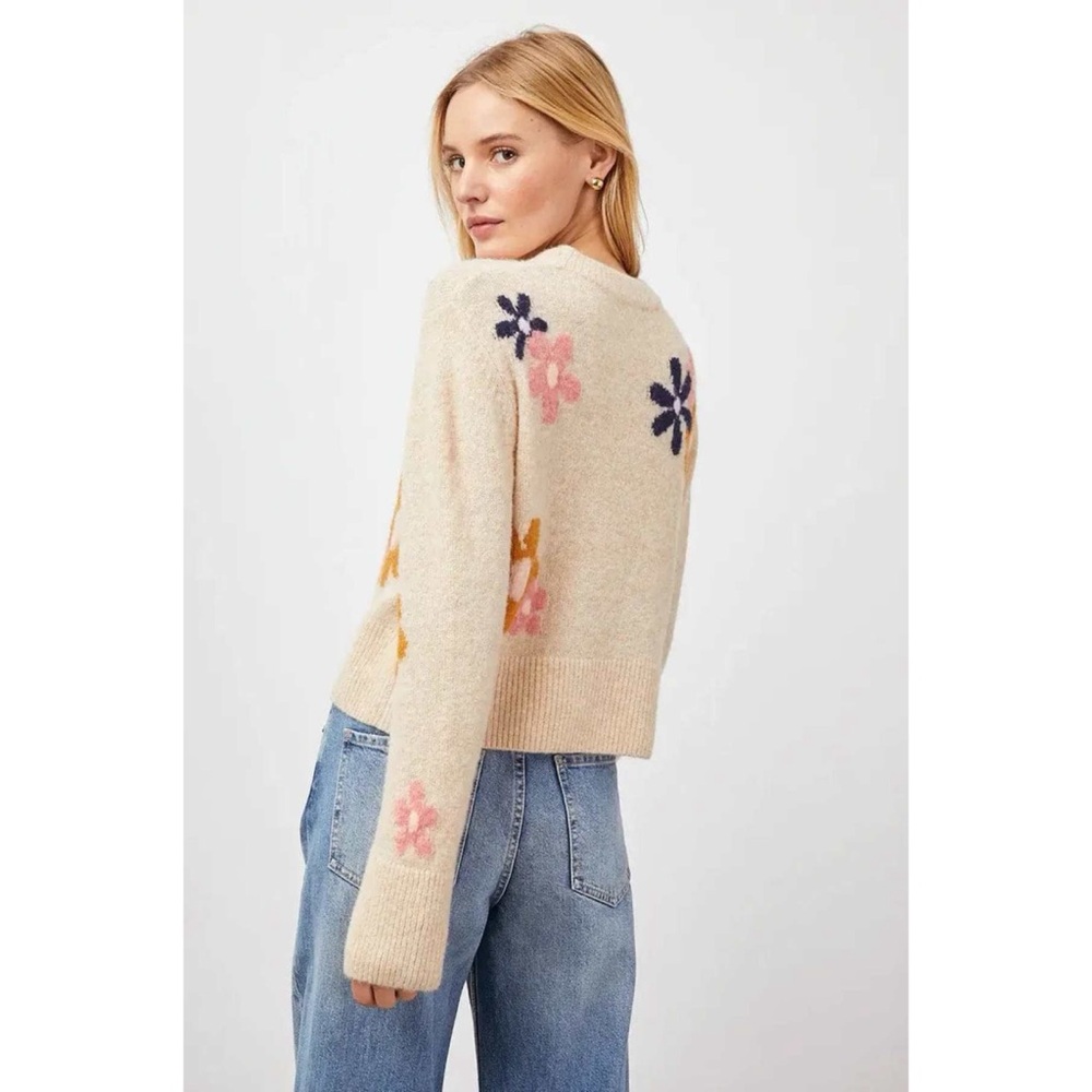 RAILS CONNIE ANISE CREW NECK WOOL BLEND SWEATER JEWEL FLORAL MEDIUM - Picture 4 of 13